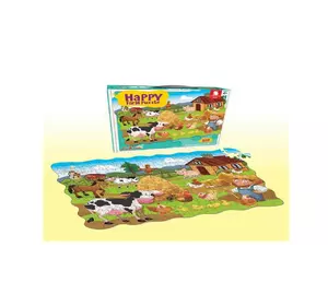 Пазлы Ферма Happy Farm Puzzle из 208 элементов набор пазлов с животными для детей от 4-х лет развивающие пазлы