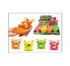 Слайм Мишка Slime bears neon color лизун игрушечный слайм детские лизуны неоновый слайм в баночке