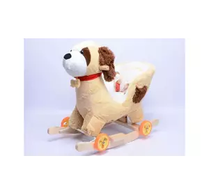 Каталка-качалка Собачка Мягкий герой детская музыкальная качалка со спинкой каталка с колесами для малышей