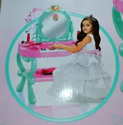 Детское трюмо XY Long Toys игрушечный туалетный столик с подсветкой трюмо со стульчиком и аксессуарами