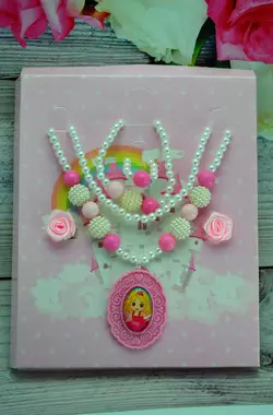 Детское украшения Lovely Princess розовый набор украшений для девочек детский браслет детское кольцо Детское украшения Lovely Princess розовый набор украшений для девочек детский браслет детское кольцо