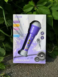 Детский микрофон электрический микрофон со светом и музыкой игрушечный фиолетовый микрофон для детей от 3 лет Детский микрофон электрический микрофон со светом и музыкой игрушечный фиолетовый микрофон для детей от 3 лет