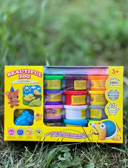 Тесто для лепки Colour Dough цветное тесто с фигурками для лепки набор теста для лепки набор 12 баночек теста Тесто для лепки Colour Dough цветное тесто с фигурками для лепки набор теста для лепки набор 12 баночек теста