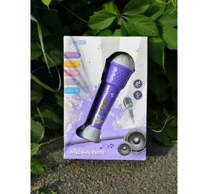 Детский микрофон электрический микрофон со светом и музыкой игрушечный фиолетовый микрофон для детей от 3 лет Детский микрофон электрический микрофон со светом и музыкой игрушечный фиолетовый микрофон для детей от 3 лет